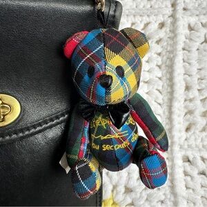 MAC X Gund Plaid Teddy Bear Keychain Bag Charm Rare